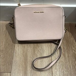 Michael Kors Pink Saffiano Leather Crossbody Bag